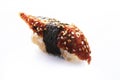 Fresh eel sushi over white background Royalty Free Stock Photo
