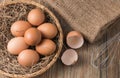 Fresh egg in basket Royalty Free Stock Photo