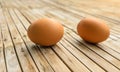 Egg for breakfast on old wooden table Royalty Free Stock Photo