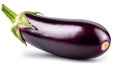 Fresh eggplant isolated on white background close-up. Royalty Free Stock Photo