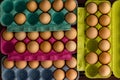 Fresh eggs in cardboard boxes Royalty Free Stock Photo