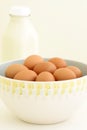 Fresh eggs and milk Royalty Free Stock Photo