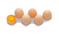 Fresh Eggs in the refrigerator tray. Royalty Free Stock Photo