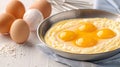 Fresh eggs and yolks in a bowl ready for cooking, perfect for recipes and culinary presentations Royalty Free Stock Photo