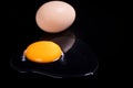 Fresh eggs and yolks Royalty Free Stock Photo