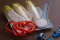 Endive salad with red pepper Royalty Free Stock Photo