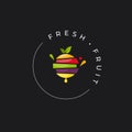 Fresh Exotic fruits logo on black background