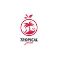 Fresh exotic tropical island juice logo icon vector