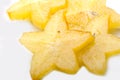 Fresh exotic tropical juicy star fruit sliced