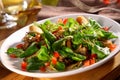 Fresh fall salad with tasty King Oyster mushrooms