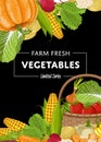 Fresh farm food banner with vegetable