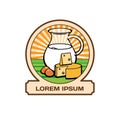 Fresh farm food milk, eggs and cheese logo