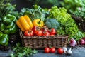 Fresh farm fruits and vegetables are sold at the market Royalty Free Stock Photo