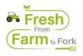 Fresh from farm to fork vector illustration on a white background - Sustainable local food concept