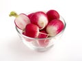 Fresh farm vegetables. Purple radishes on white background Royalty Free Stock Photo