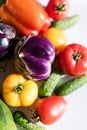 Fresh farm vegetables on white background Royalty Free Stock Photo