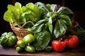 fresh farmers market produce in a basket Royalty Free Stock Photo