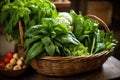 fresh farmers market produce in a basket Royalty Free Stock Photo