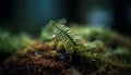 Fresh fern frond, wet with morning dew generated by AI Royalty Free Stock Photo