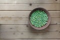 Fresh field (Vicia faba) beans in a bowl, top view Royalty Free Stock Photo