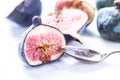 Fresh fig cut in half Royalty Free Stock Photo