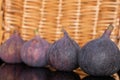 Fresh fig fruit with braided rattan Royalty Free Stock Photo