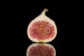 Fresh fig fruit isolated on black glass Royalty Free Stock Photo