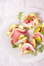 Fresh fig and ham Royalty Free Stock Photo
