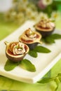 Fresh fig with mousse from brynza