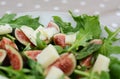 Fresh fig salad with pecorino and rocket leaves Royalty Free Stock Photo