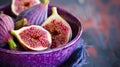 Fresh figs in a bowl. Healthy food