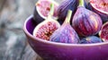 Fresh figs in a bowl. Healthy food