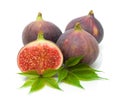 Fresh figs closeup on white background Royalty Free Stock Photo