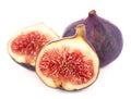 Fresh figs. Fruit isolated on white background. With clipping path. Royalty Free Stock Photo