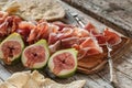 Fresh Figs And Ham Royalty Free Stock Photo