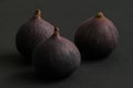 Fresh figs isolated on black