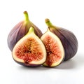 Fresh figs isolated white background AI generated Royalty Free Stock Photo