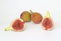 Fresh figs isolated on white background with clipping path Royalty Free Stock Photo