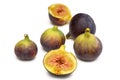 Fresh figs. Fruit with half and quarter isolated on white background. With clipping path. 7 Royalty Free Stock Photo