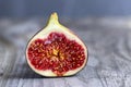 Fresh figs on the wooden table. Royalty Free Stock Photo
