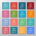 Fresh Fillets Premium Quality Labels Big Set. Abstract Vector Fish Packaging Design Layout. Retro Typography with Royalty Free Stock Photo