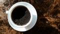 Fresh Filter Coffee on granite surface. Royalty Free Stock Photo