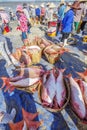 Fresh Fish in basket on the beach