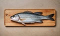 A fresh fish lays on a wooden cutting board Royalty Free Stock Photo