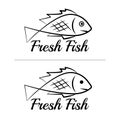 Fresh fish logo symbol icon sign simple black colored set 9 Royalty Free Stock Photo