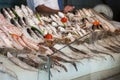 Fresh fish from the Mediterranean Sea on display