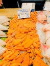 Fresh fish roes in a market. Royalty Free Stock Photo