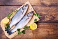 Fresh fish sea bass Royalty Free Stock Photo