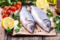 Fresh fish sea bass Royalty Free Stock Photo