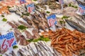 Fresh fish and seafood for sale Royalty Free Stock Photo